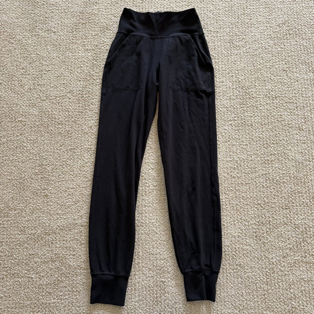 Lululemon Align Jogger Pants Womens Black High Rise Nulu Cuffed Stretch Size 0